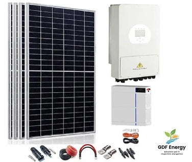 12kW Impianto fotovoltaico Trifase casa isolata Deye 48v 380V con Batteria al Litio Deye AIW 20kWh
