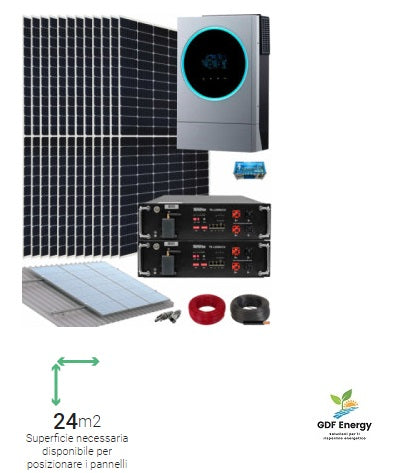 Impianto fotovoltaico casa isolata Litio 5,6kW accumulo 10kWh