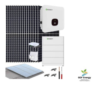 8kW kit trifase fotovoltaico Growatt con accumulo 7,6kWh