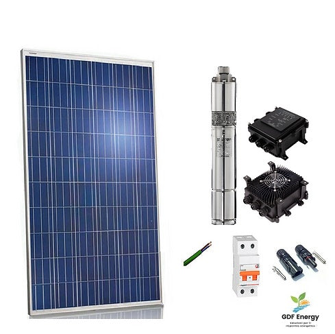 35 mt. Kit pompa pozzo ad energia solare 1200L/h – GDF Energy