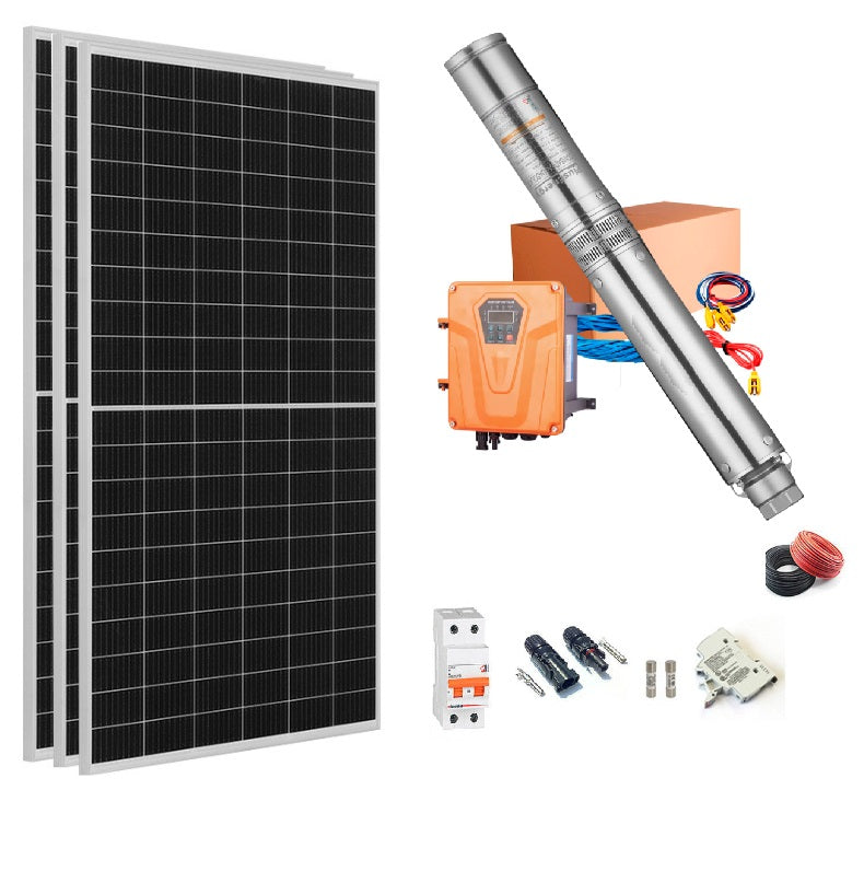 Kit pompa pozzo fotovoltaica solare max. prevalenza 200mt. 9000 litri/ora