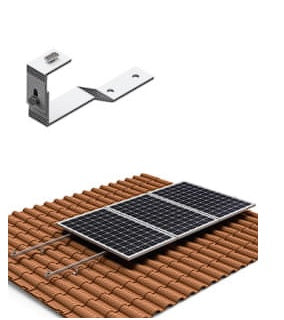 Struttura per 4 pannelli solari tetto tegole